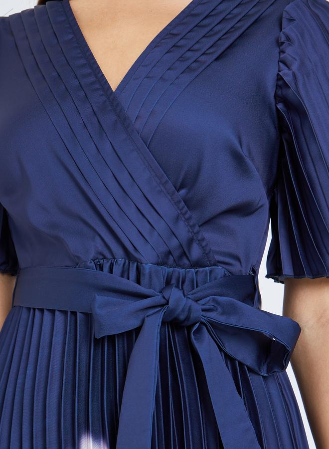 ستايلي فستان ميدي نسائي لف مكسر بنقشة زهور - Image 3